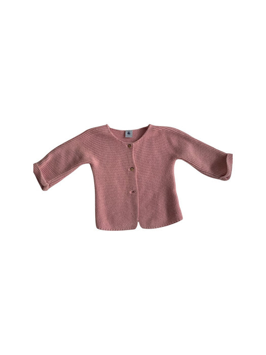 A Pink Cardigans from Petit Bateau in size 12-18M for girl. (Front View)