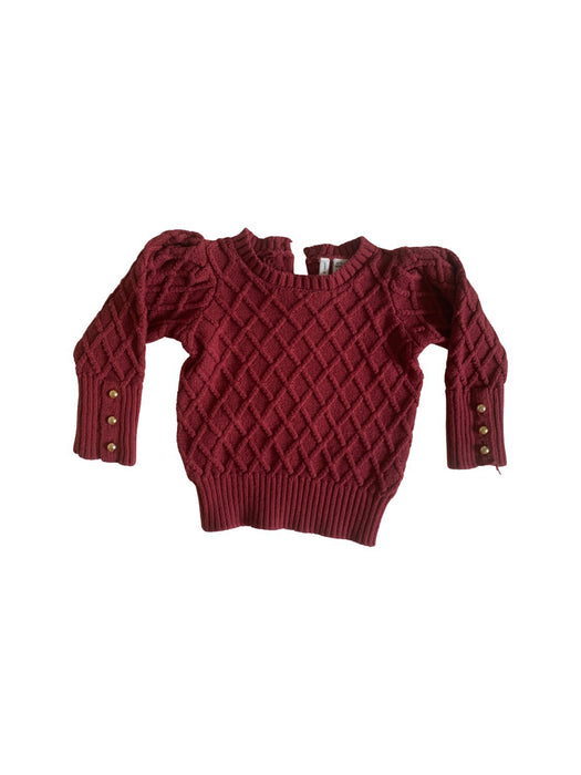 A Burgundy Knit Sweaters from Janie & Jack in size 12-18M for girl. (Front View)