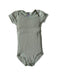 A Green Short Sleeve Bodysuits from Petit Bateau in size 12-18M for neutral. (Front View)