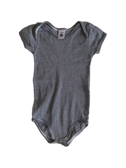 A Black Short Sleeve Bodysuits from Petit Bateau in size 12-18M for neutral. (Front View)