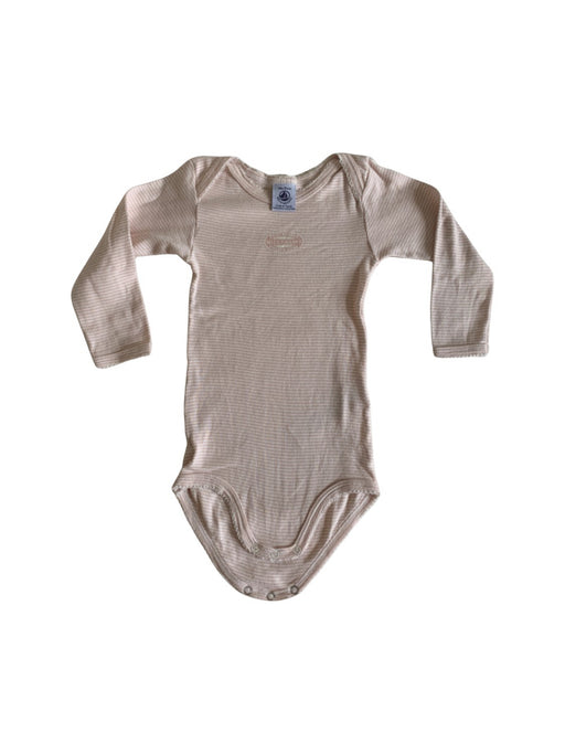 A Beige Long Sleeve Bodysuits from Petit Bateau in size 12-18M for girl. (Front View)