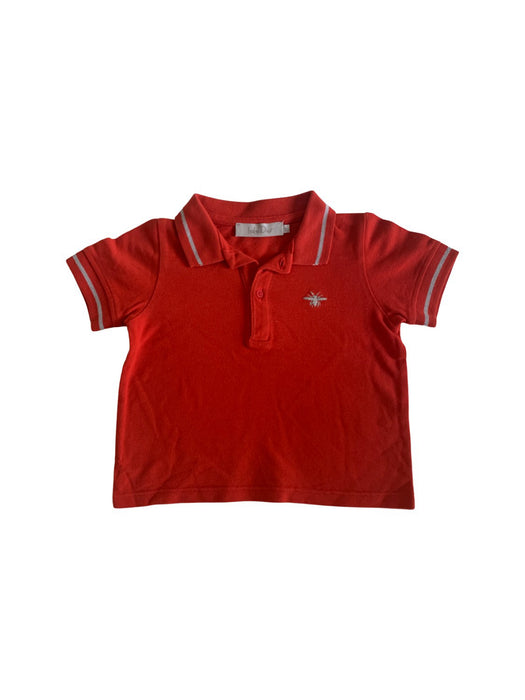 A Red Short Sleeve Polos from Dior in size 6-12M for boy. (Front View)