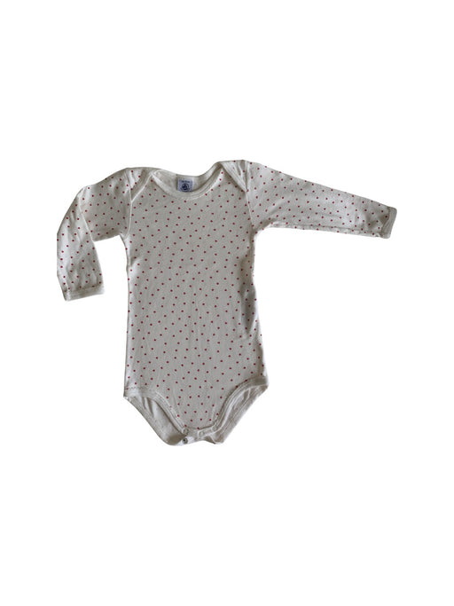 A Beige Long Sleeve Bodysuits from Petit Bateau in size 12-18M for girl. (Front View)