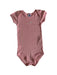 A Pink Short Sleeve Bodysuits from Petit Bateau in size 12-18M for girl. (Front View)