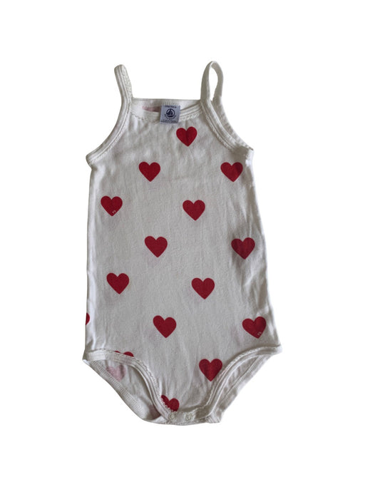 A Red Sleeveless Bodysuits from Petit Bateau in size 18-24M for girl. (Front View)