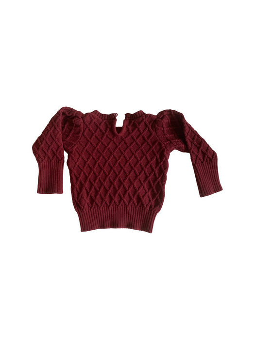 A Burgundy Knit Sweaters from Janie & Jack in size 12-18M for girl. (Back View)