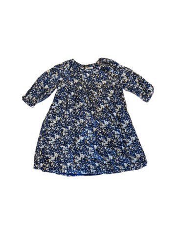 A Blue Long Sleeve Dresses from Monoprix in size 6T for girl. (Front View)