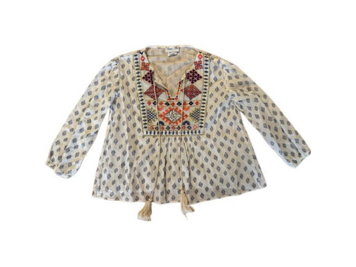 A Beige Long Sleeve Shirts from Bonne Mere in size 8Y for girl. (Front View)