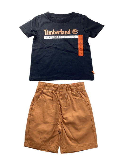 A Black Shorts Sets from Timberland in size 2T for neutral. (Front View)