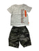 A Grey Shorts Sets from Timberland in size 2T for neutral. (Front View)