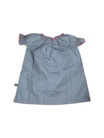 A Blue Short Sleeve Dresses from and the little dog laughed in size 6-12M for girl. (Back View)