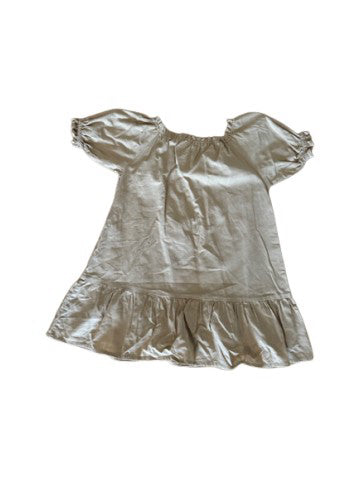 A Beige Short Sleeve Dresses from Seed in size 6T for girl. (Back View)