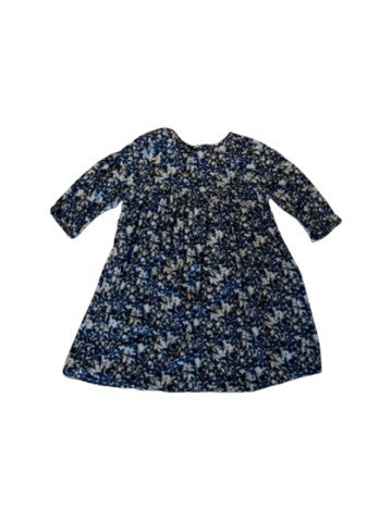 A Blue Long Sleeve Dresses from Monoprix in size 6T for girl. (Back View)