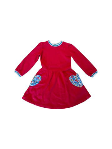 A Red Long Sleeve Dresses from Boden in size 6T for girl. (Front View)