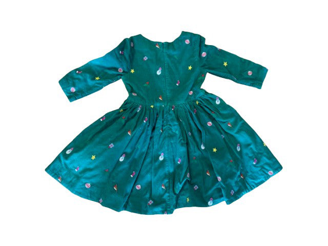 A Green Long Sleeve Dresses from Boden in size 6T for girl. (Back View)
