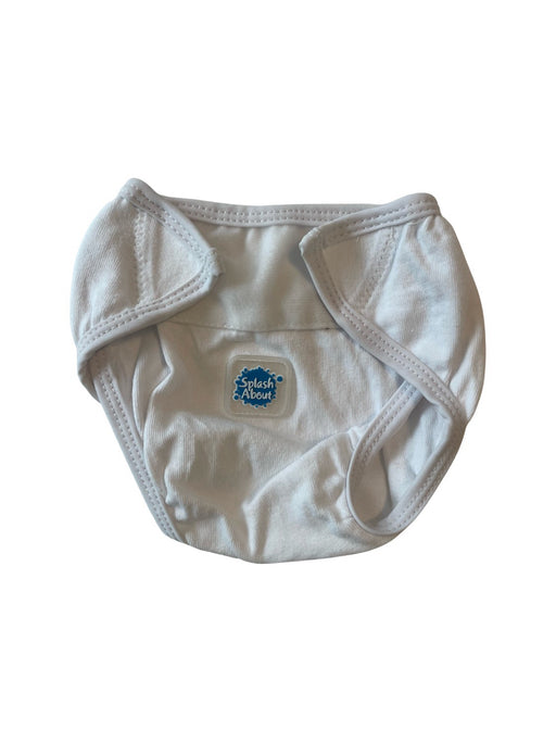 A White Swim Diapers from Splash About in size 0-3M for neutral. (Front View)