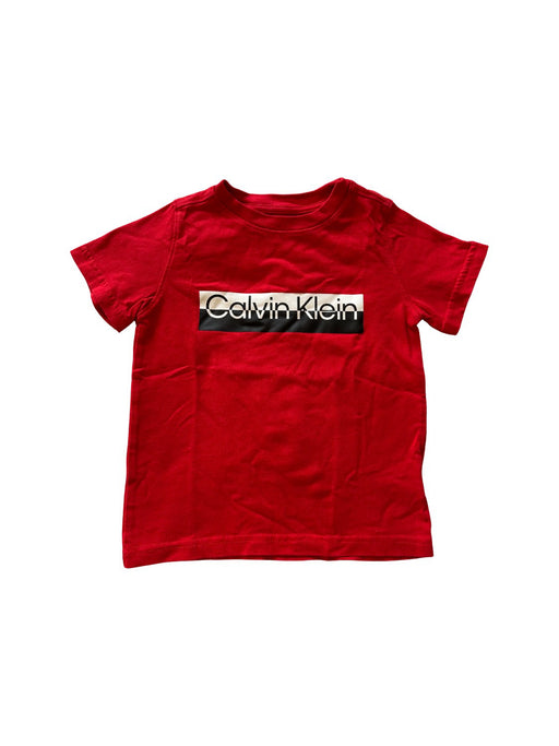 A Red Short Sleeve T Shirts from Calvin Klein in size 2T for boy. (Front View)