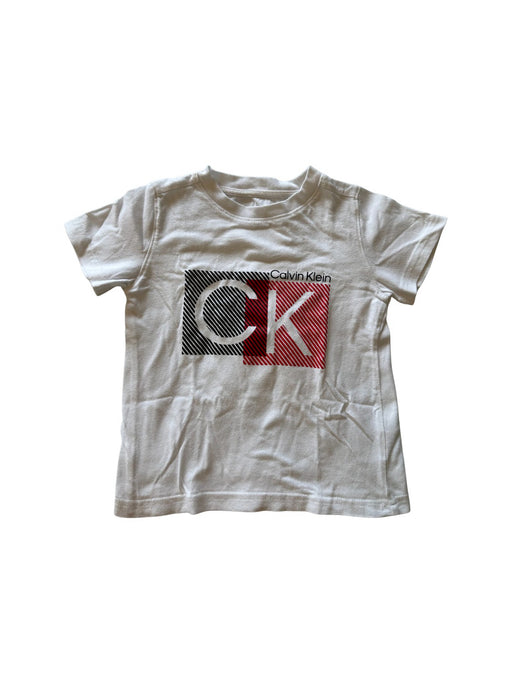 A White Short Sleeve T Shirts from Calvin Klein in size 2T for neutral. (Front View)