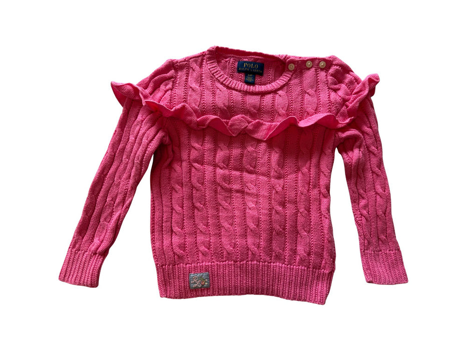 A Pink Knit Sweaters from Polo Ralph Lauren in size 4T for girl. (Front View)