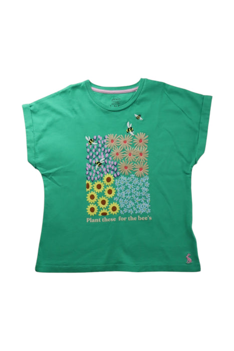 A Green Short Sleeve Tops from Joules in size 7Y for girl. (Front View)