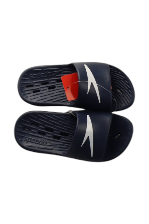 A Navy Sandals from Speedo in size 6T for neutral. (Front View)