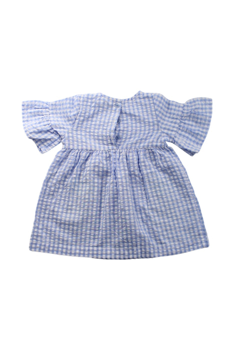 A Blue Short Sleeve Dresses from Seed in size 3-6M for girl. (Back View)