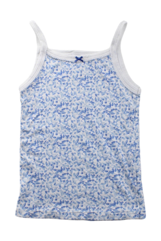 A Blue Sleeveless Tops from Petit Bateau in size 5T for girl. (Front View)