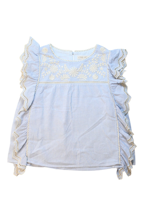 A Blue Sleeveless Tops from Louise Misha in size 8Y for girl. (Front View)