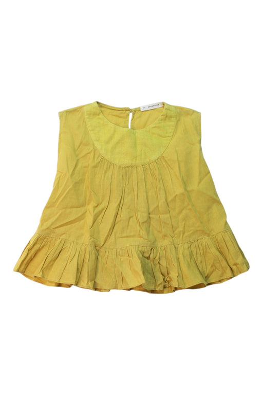 A Yellow Sleeveless Tops from Soor Ploom in size 5T for girl. (Front View)