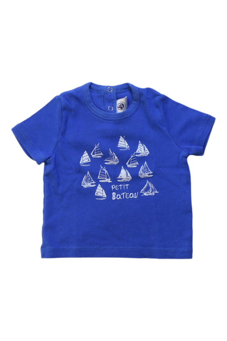 A Blue Short Sleeve T Shirts from Petit Bateau in size 3-6M for boy. (Front View)