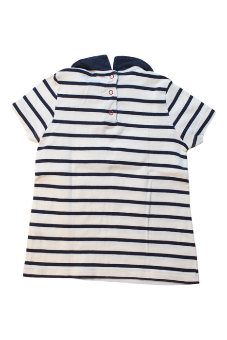 A Navy Short Sleeve Tops from Petit Bateau in size 4T for girl. (Back View)