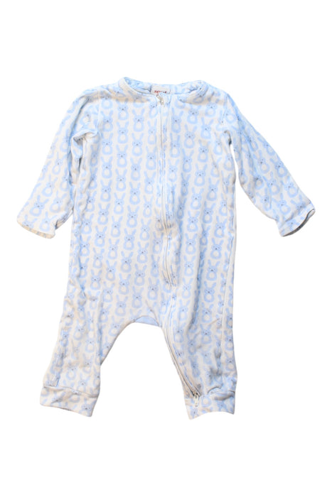 A Blue-White Onesies from Seed in size 3-6M for neutral. (Front View)