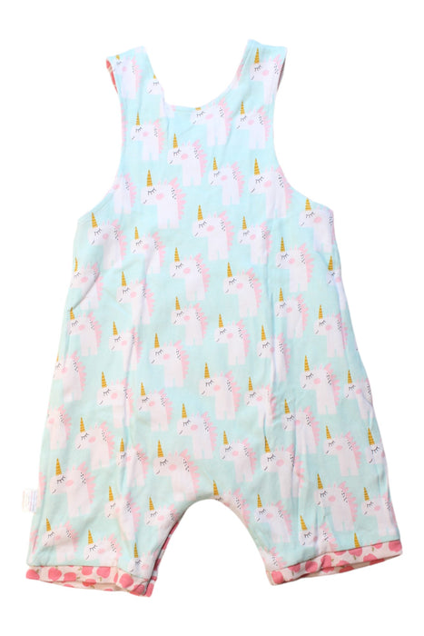 A Multicolour Sleveless Rompers from Cotton Pigs in size 18-24M for girl. (Back View)