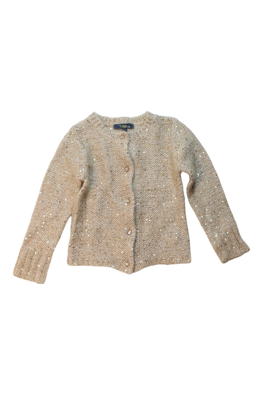 A Beige Cardigans from Velveteen in size 5T for girl. (Front View)