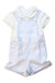 A White Overall Shorts from Nicholas & Bears in size 6-12M for boy. (Front View)