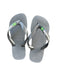 A Black Flip Flops from Havaianas in size 10Y for neutral. (Front View)