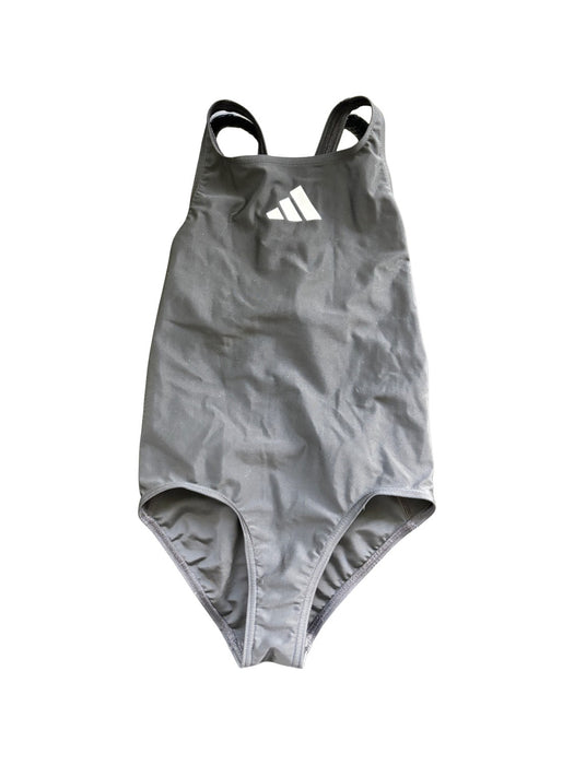 A Black Swimsuits from Adidas in size 9Y for girl. (Front View)