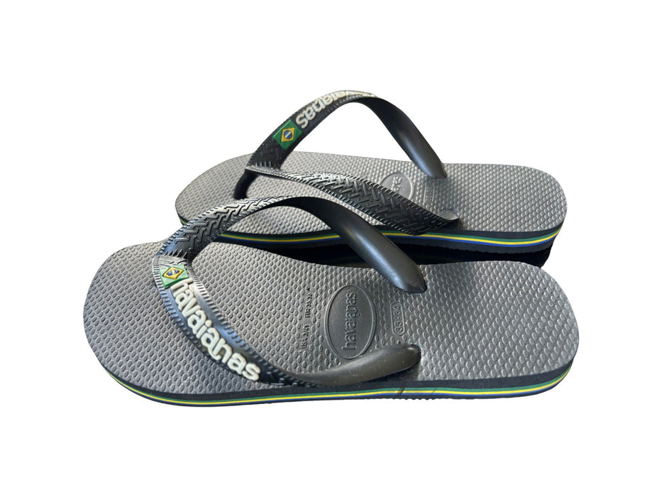 A Black Flip Flops from Havaianas in size 10Y for neutral. (Back View)