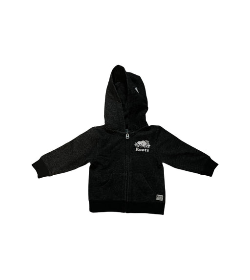 A Black Zippered Sweatshirts from Roots in size 18-24M for neutral. (Front View)