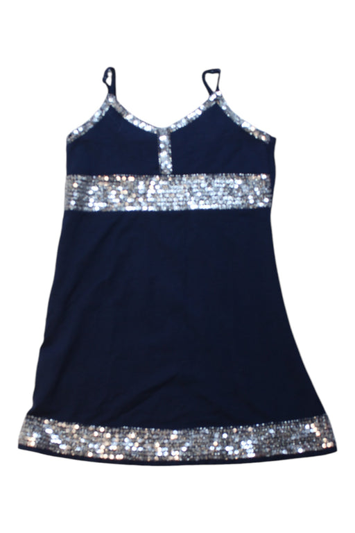 A Navy Sleeveless Dresses from Flowers by Zoe in size 4T for girl. (Front View)