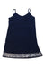 A Navy Sleeveless Dresses from Flowers by Zoe in size 4T for girl. (Back View)