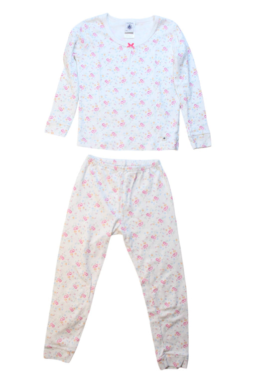 A White Pyjama Sets from Petit Bateau in size 4T for girl. (Front View)