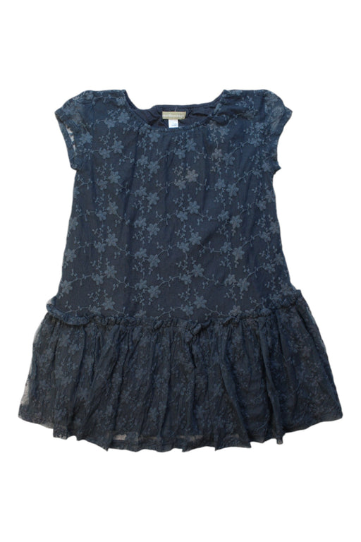 A Navy Short Sleeve Dresses from Vertbaudet in size 5T for girl. (Front View)