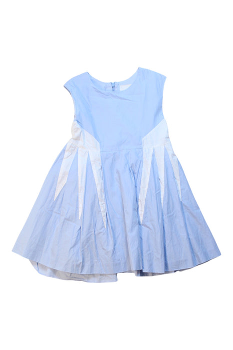 A Blue Sleeveless Dresses from Jacadi in size 5T for girl. (Front View)