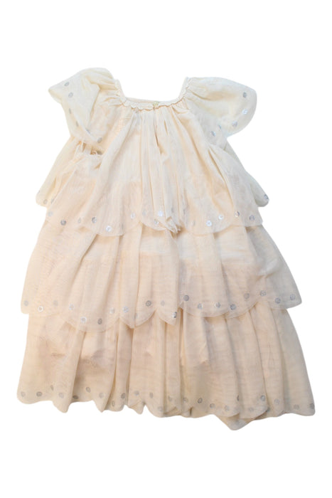 A Ivory Sleeveless Dresses from Stella McCartney in size 4T for girl. (Back View)