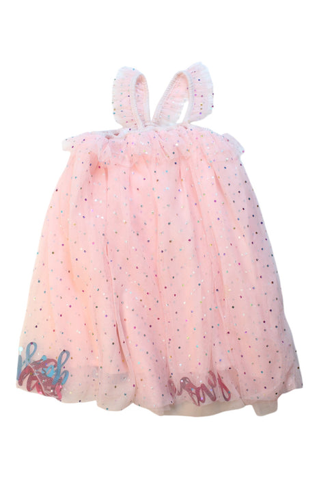 A Pink Sleeveless Dresses from Mudpie in size 5T for girl. (Front View)