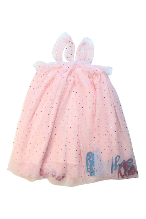 A Pink Sleeveless Dresses from Mudpie in size 5T for girl. (Back View)