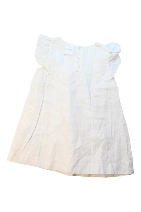 A White Sleeveless Dresses from Bonpoint in size 4T for girl. (Back View)