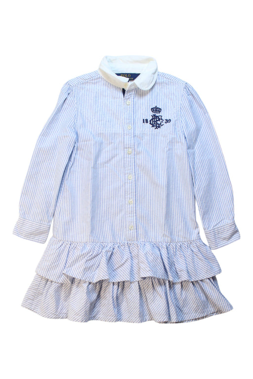 A Blue Long Sleeve Dresses from Polo Ralph Lauren in size 4T for girl. (Front View)