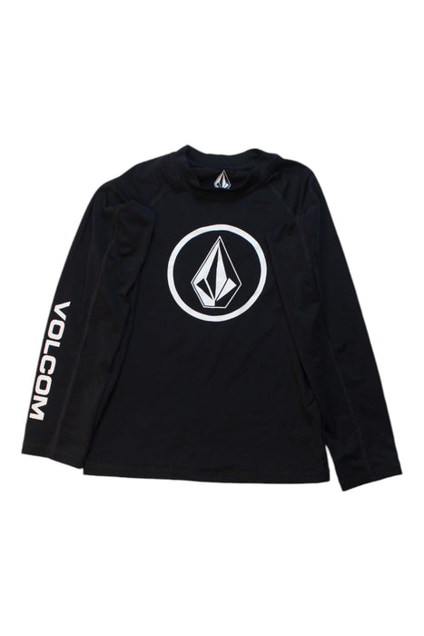 A Black Rash Guards from Volcom in size 5T for boy. (Front View)